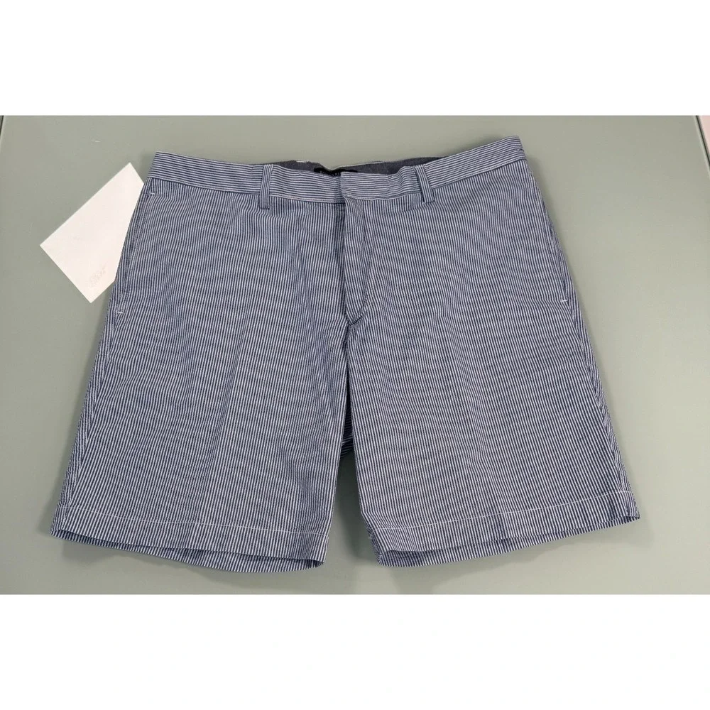 Banana Republic Aiden Club Short Men's 38 Blue & White Gingham Chino DadCore